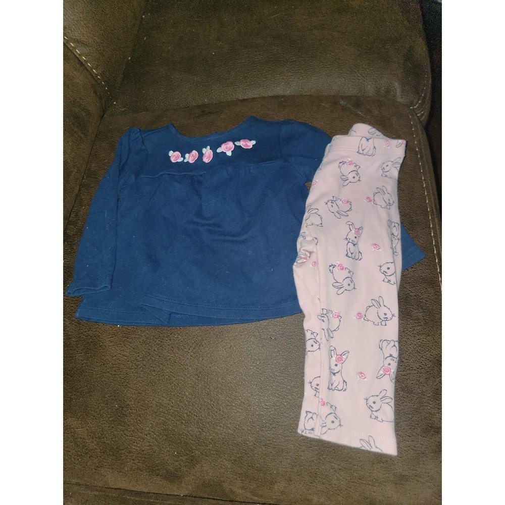 Gymboree layette line pups and bunnies floral outfit top leggings 12 18 months